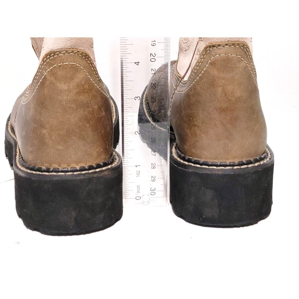 Ariat Fatbaby Western Cowboy Boots Pink Brown Leather Womens Size 5B - Picture 3 of 10